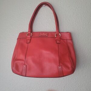 KATE SPADE Berkshire Road‎ Stevie Red Pebble Leather Shoulder Satchel Handbag